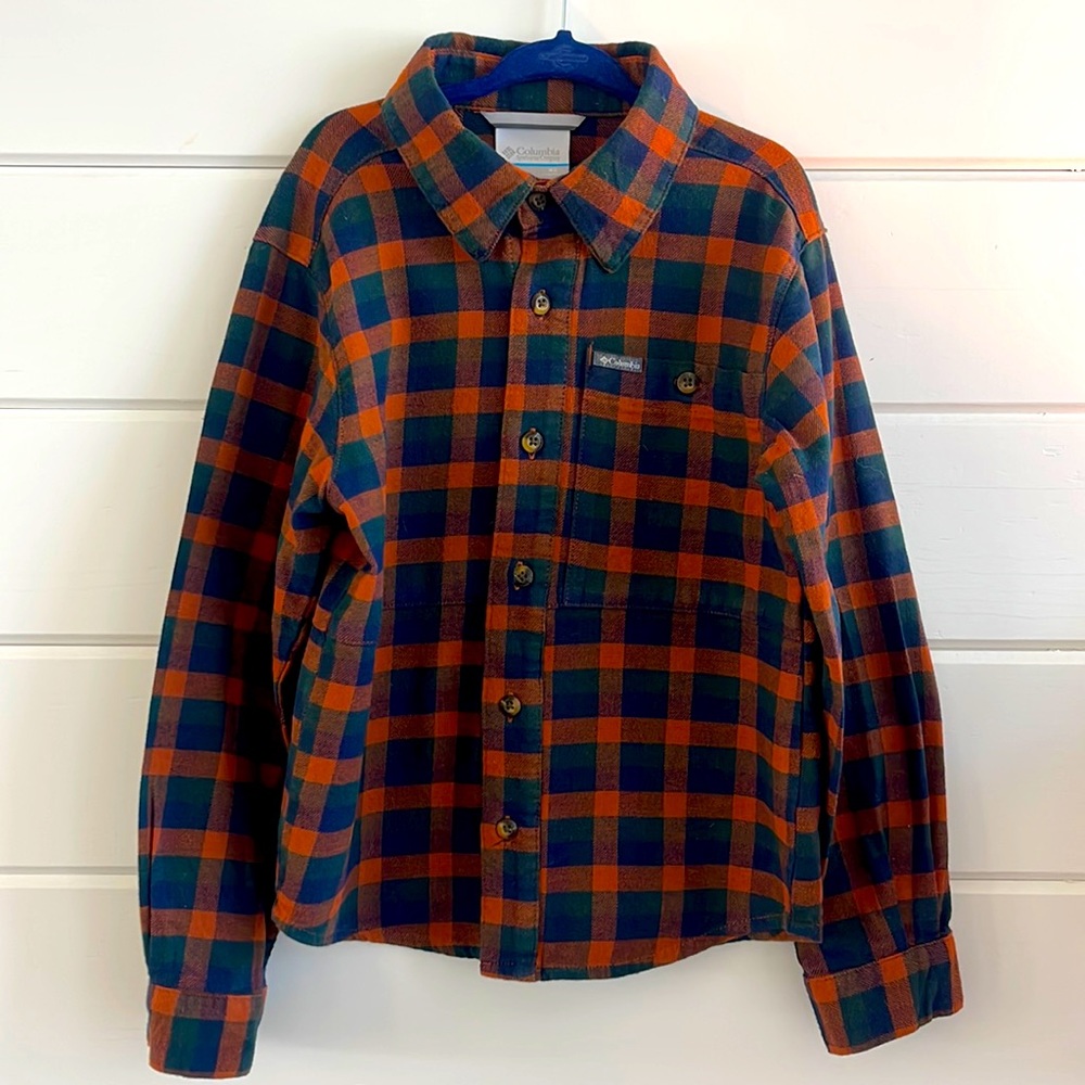 Boys Columbia Flannel Botton Down Shirt Size 6/7